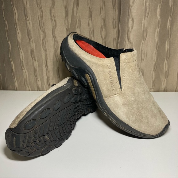 Merrell Shoes - Merrell Jungle Slide Suede Women's 8 Slip On Mules Taupe Tan Beige 60816